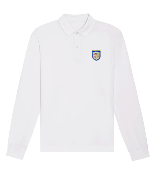 Organic Festival Long Sleeve Polo Shirt (White)